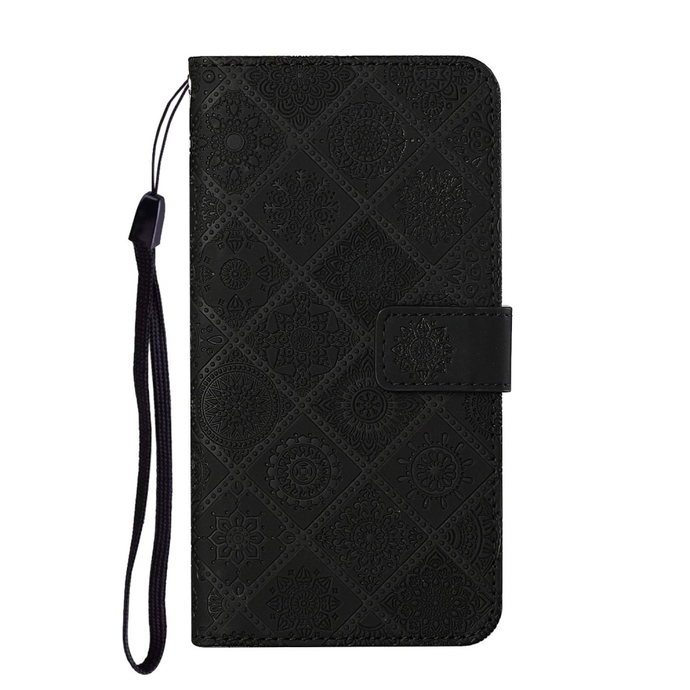  Samsung Galaxy S22 Plus Fodral Tryckta Mandala Blommor Svart