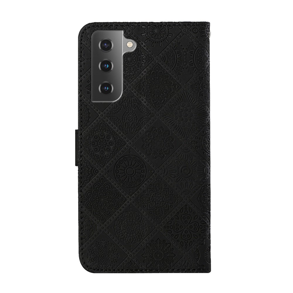  Samsung Galaxy S22 Plus Fodral Tryckta Mandala Blommor Svart
