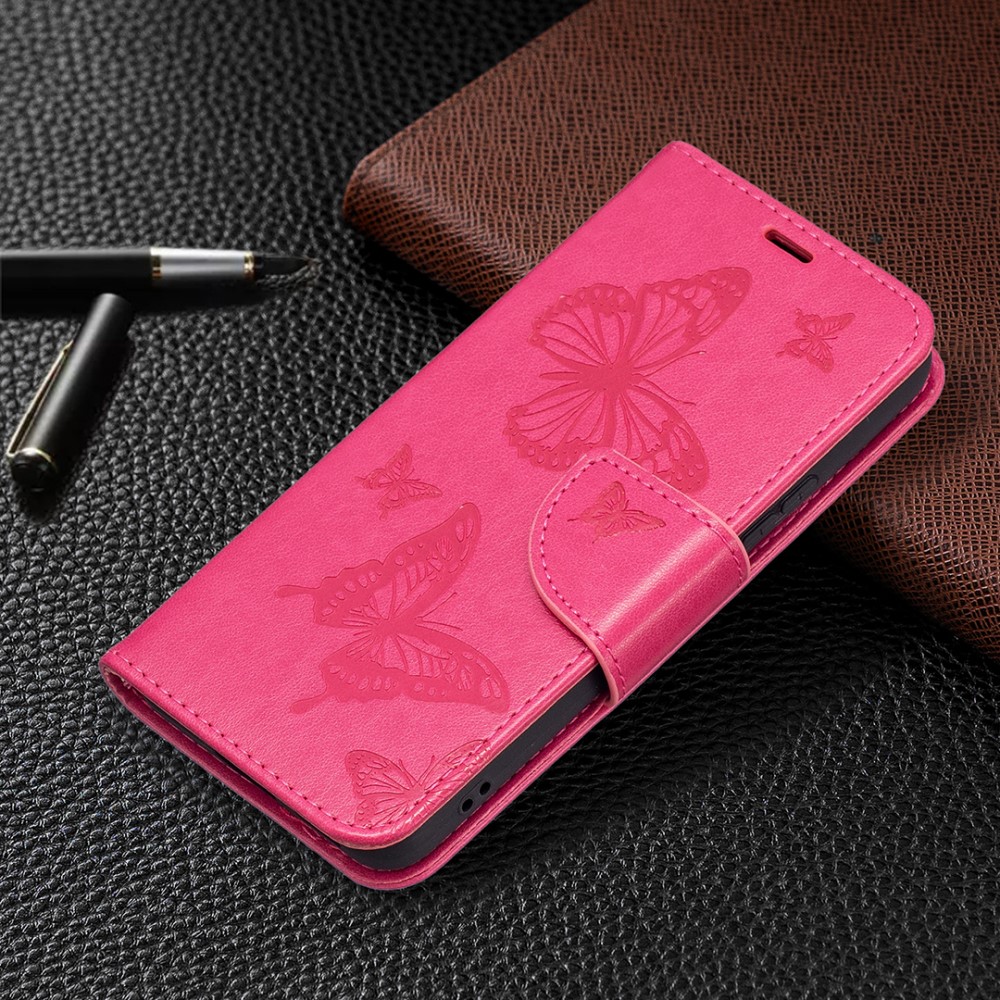  Samsung Galaxy S22 Plus Fodral Tryckt Fjäril Rosa