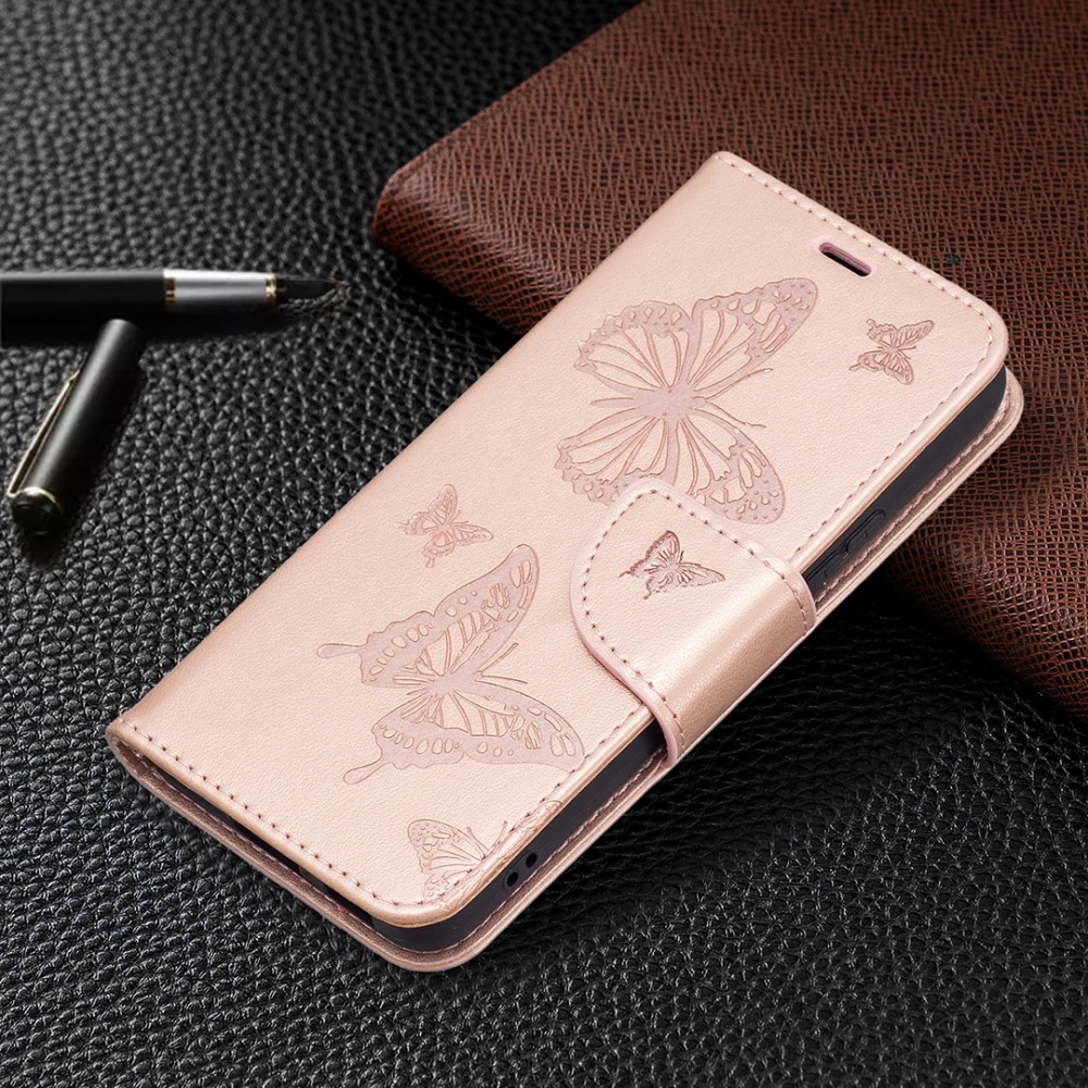  Samsung Galaxy S22 Plus Fodral Tryckt Fjäril Roséguld