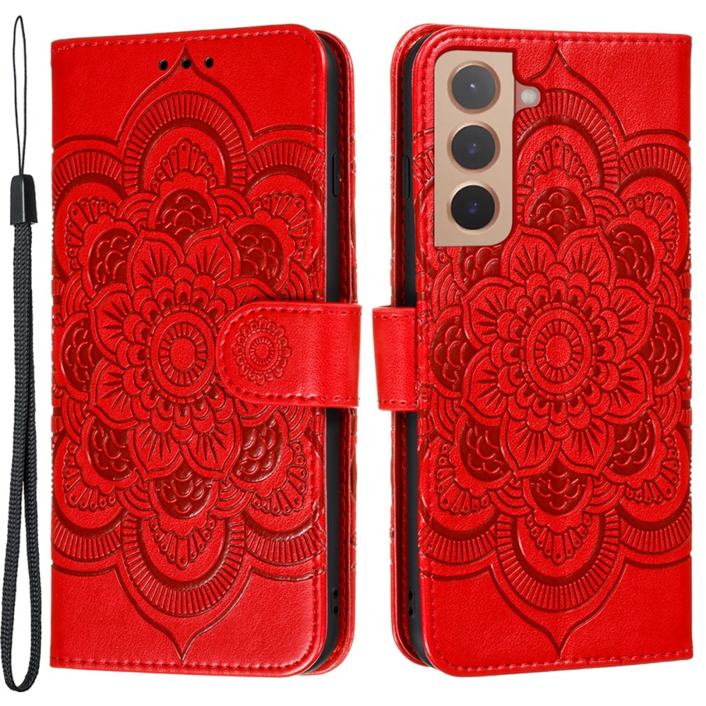  Samsung Galaxy S22 Plus Fodral Mandala Flower Röd