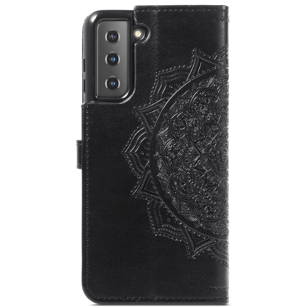  Samsung Galaxy S22 Plus Fodral Mandala Läder Svart