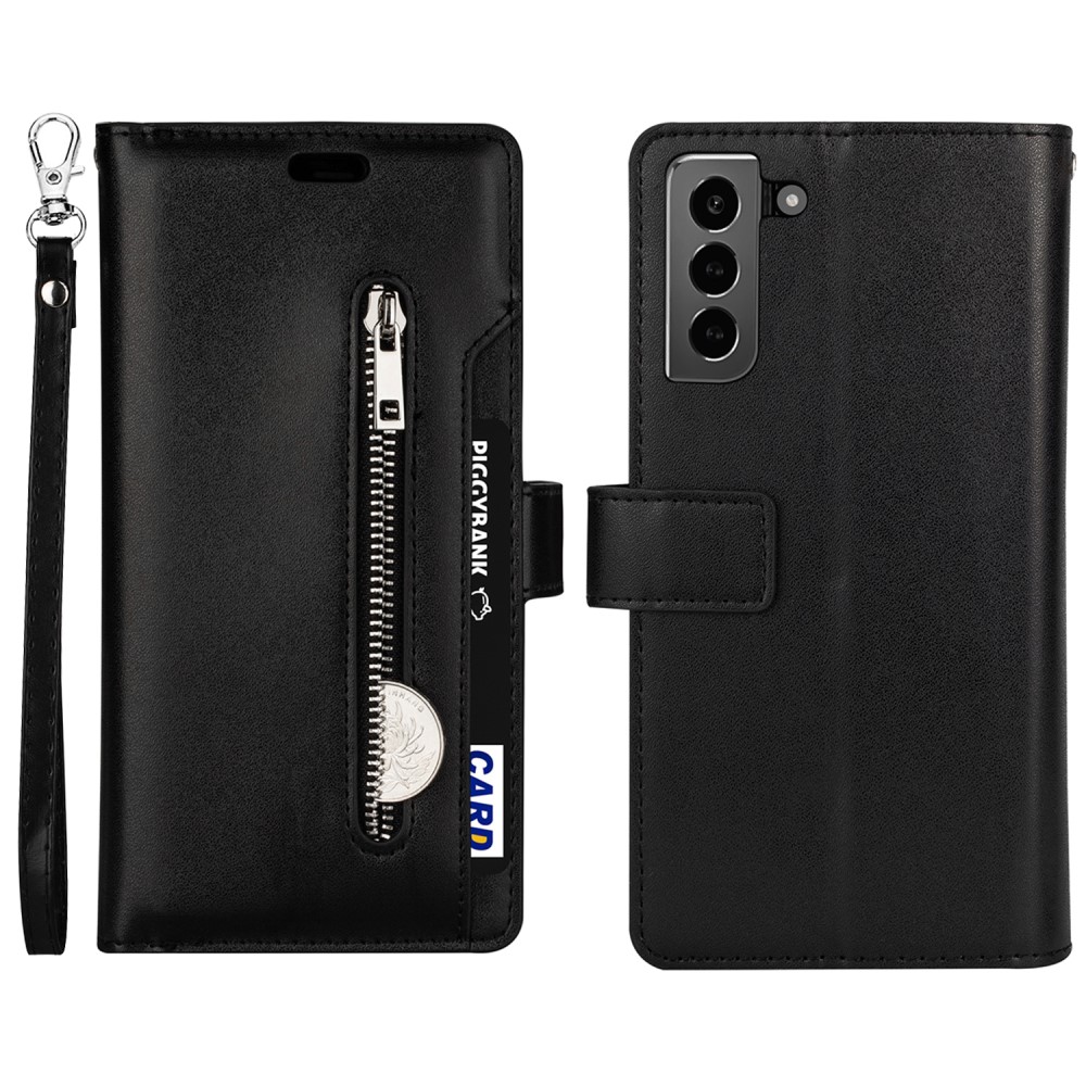  Samsung Galaxy S22 Plus Fodral Multifunktionell Läder Svart