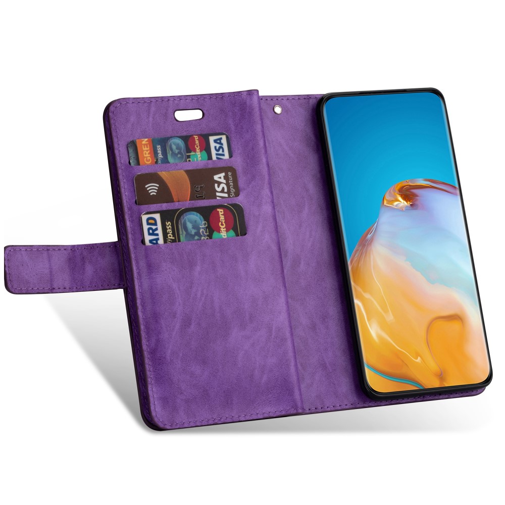  Samsung Galaxy S22 Plus Fodral Multifunktionell Läder Lila