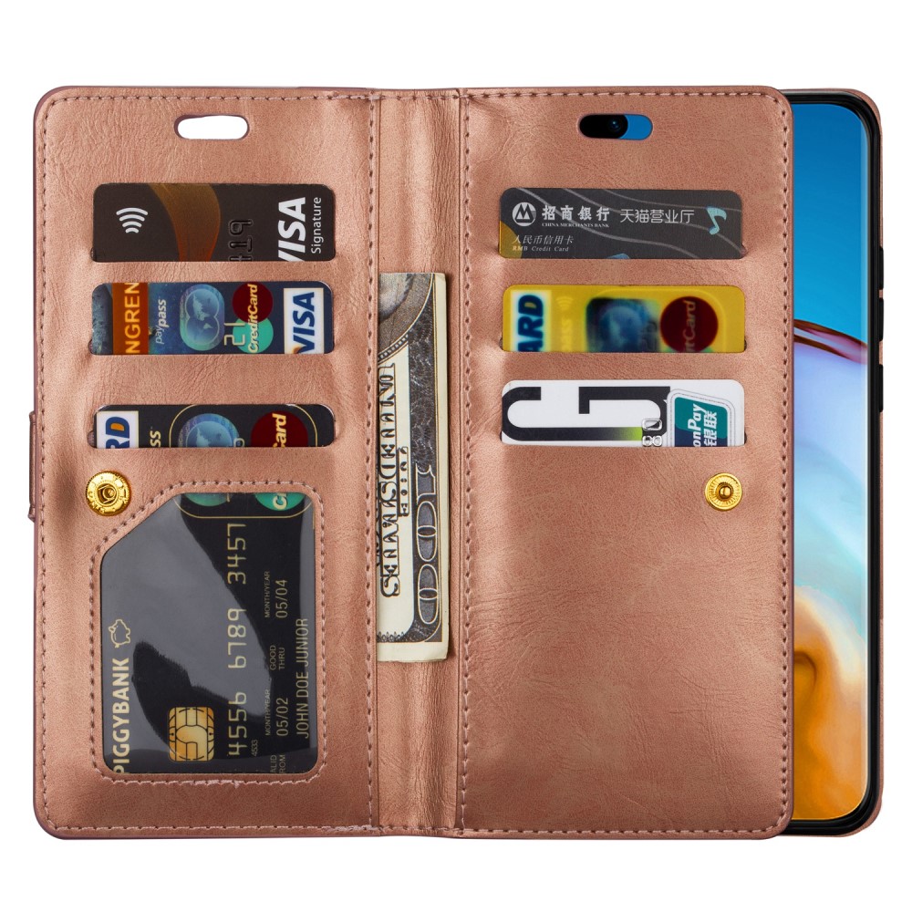  Samsung Galaxy S22 Plus Fodral Multifunktionell Läder Roséguld
