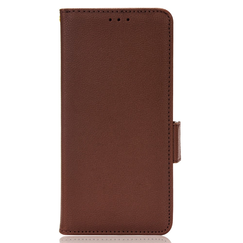  Samsung Galaxy S22 Plus Fodral Litchi Textur Brun
