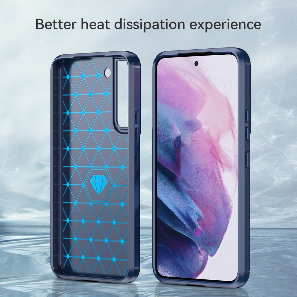  Samsung Galaxy S22 Plus Skal Borstad Stål Textur Blå