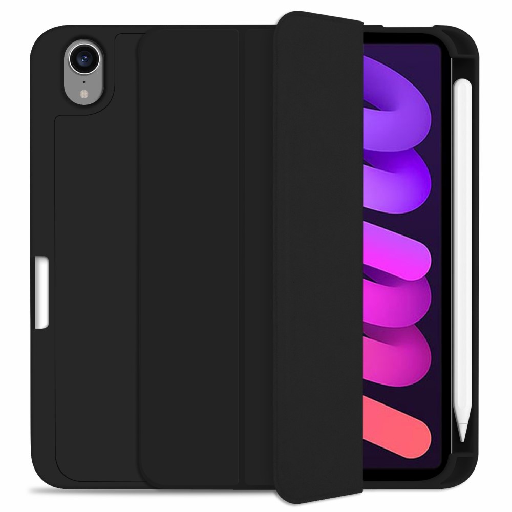  iPad Mini 2024/2021 Fodral Slim Tri-Fold Pennhållare Svart