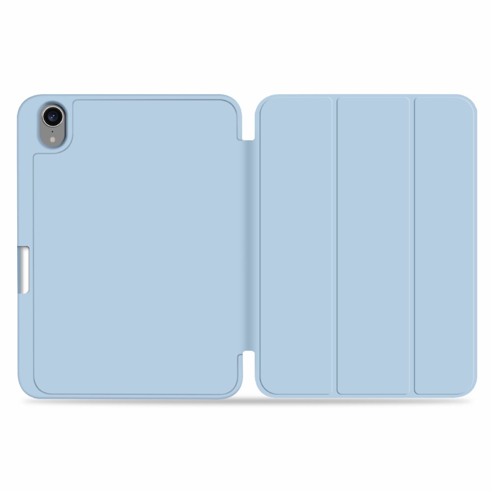  iPad Mini 2024/2021 Fodral Slim Tri-Fold Pennhållare Ljus Blå