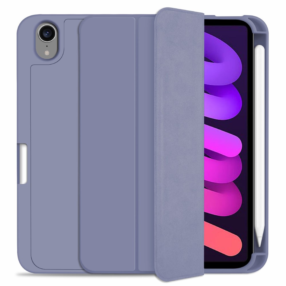  iPad Mini 2024/2021 Fodral Slim Tri-Fold Pennhållare Lila