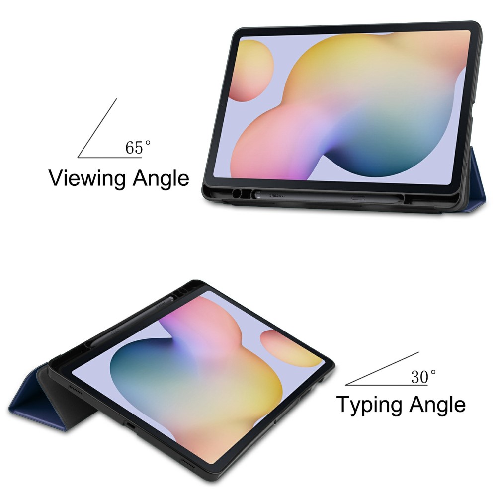  Samsung Galaxy Tab S7 / Tab S8 Fodral Tri-Fold Pennhållare Blå