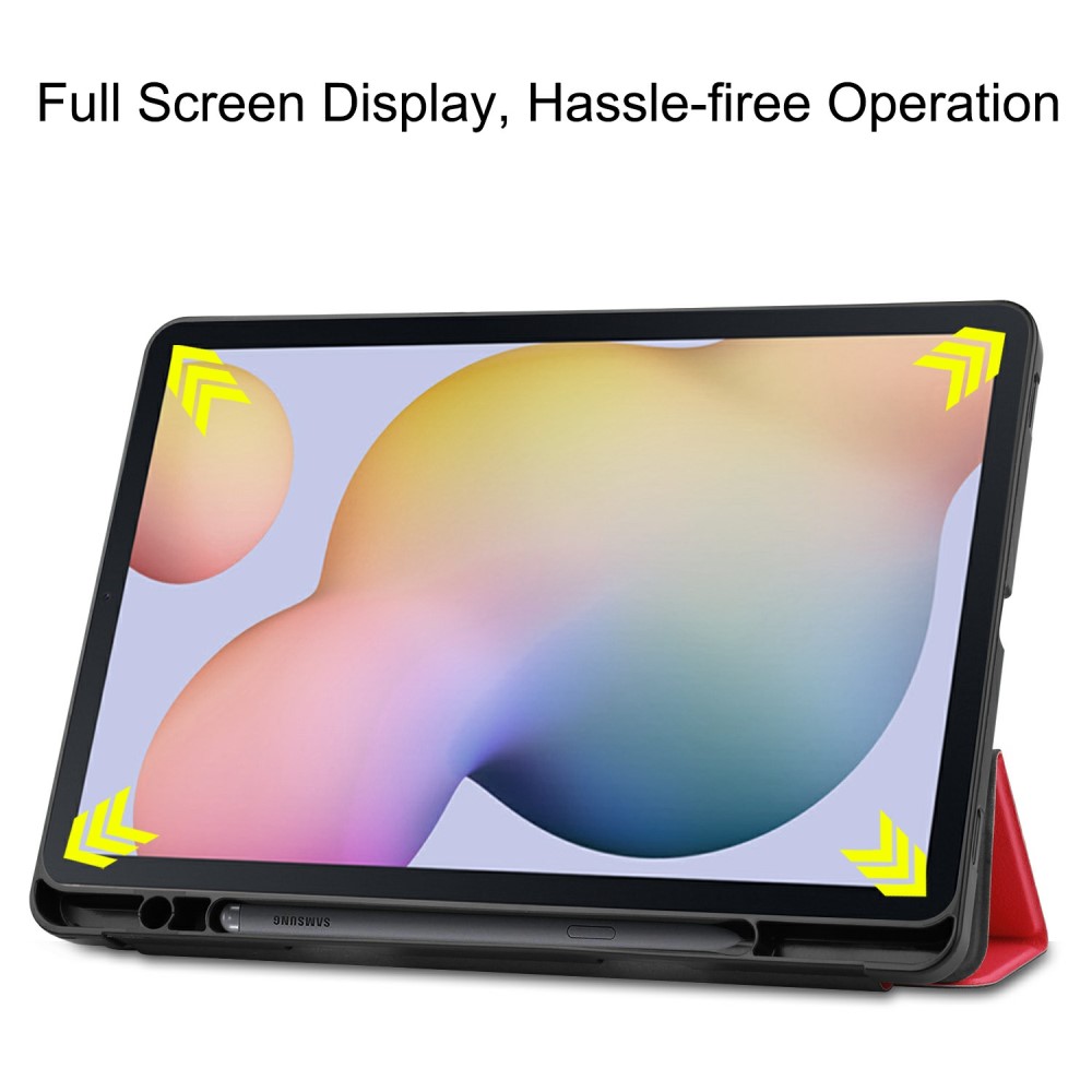  Samsung Galaxy Tab S7 / Tab S8 Fodral Tri-Fold Pennhållare Röd