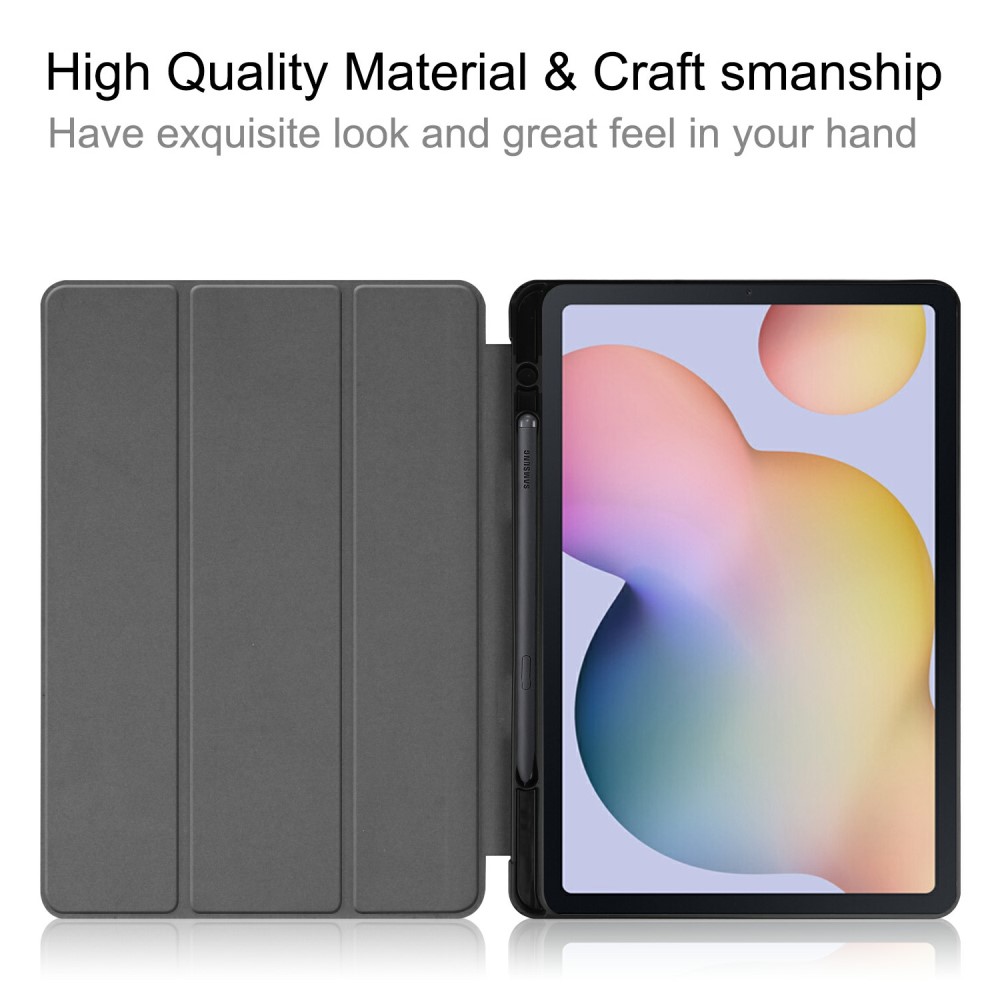  Samsung Galaxy Tab S7 / Tab S8 Fodral Tri-Fold Pennhållare Grå