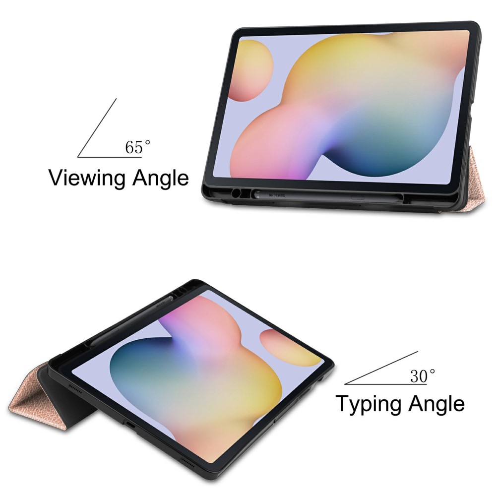  Samsung Galaxy Tab S7 / Tab S8 Fodral Tri-Fold Pennhållare Roséguld
