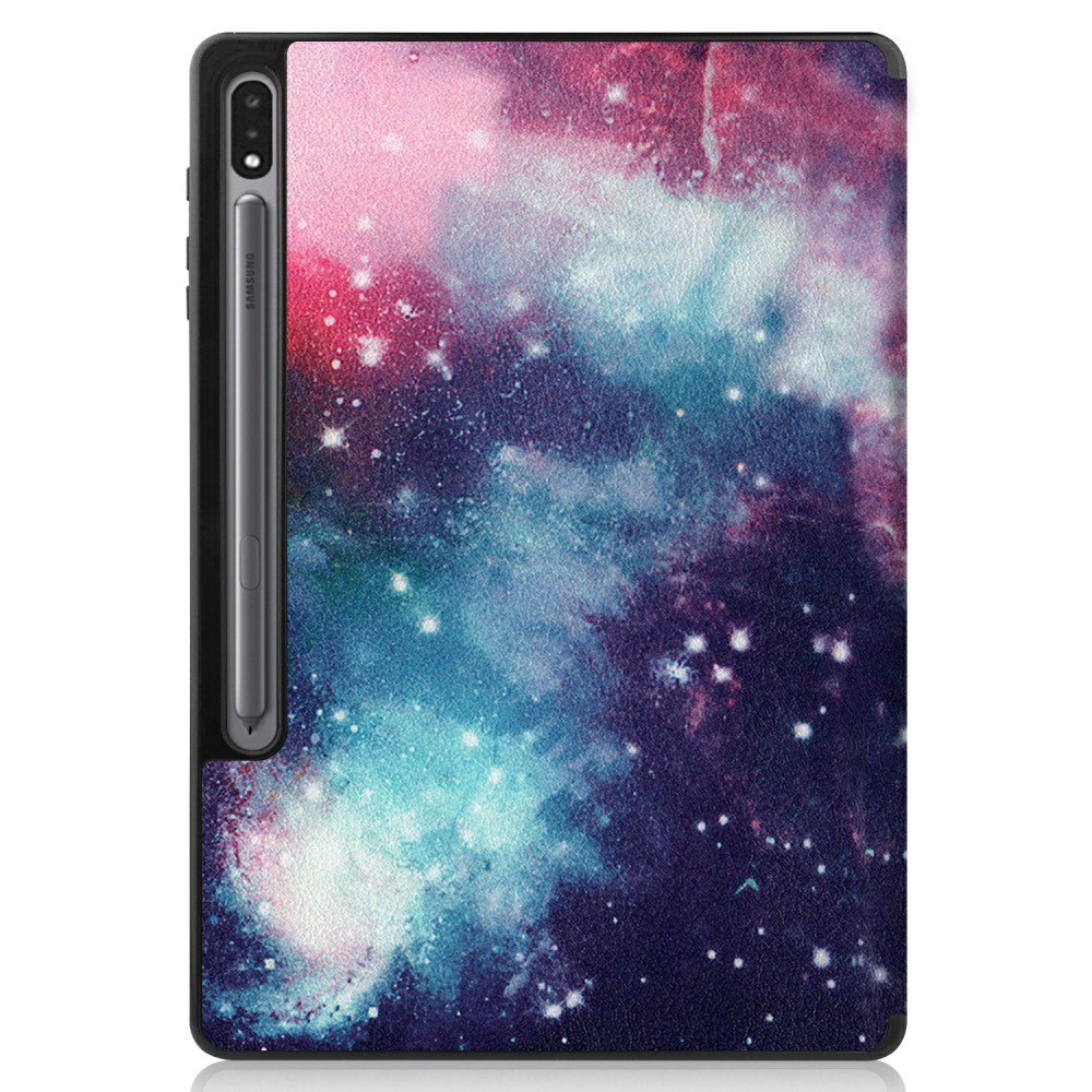  Samsung Galaxy Tab S7 Plus / Tab S8 Plus Fodral Tri-Fold Pennhållare