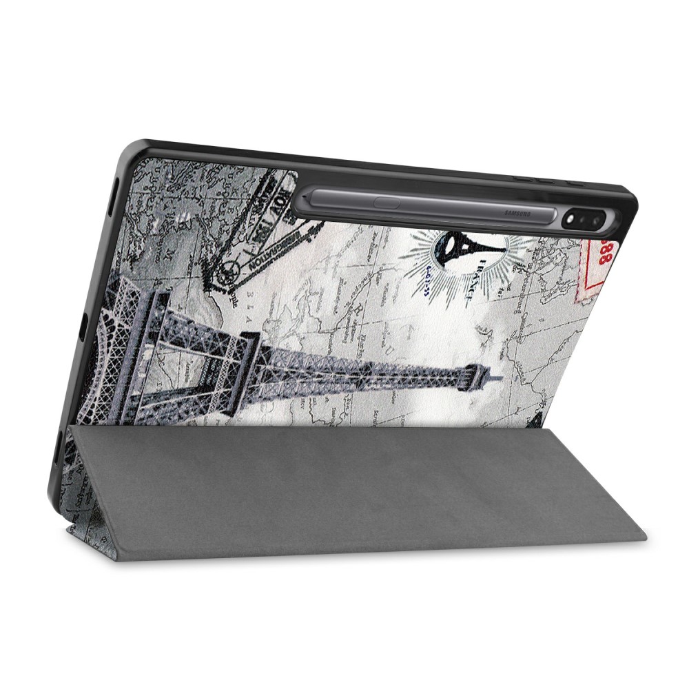  Samsung Galaxy Tab S7 Plus / Tab S8 Plus Fodral Tri-Fold Pennhållare
