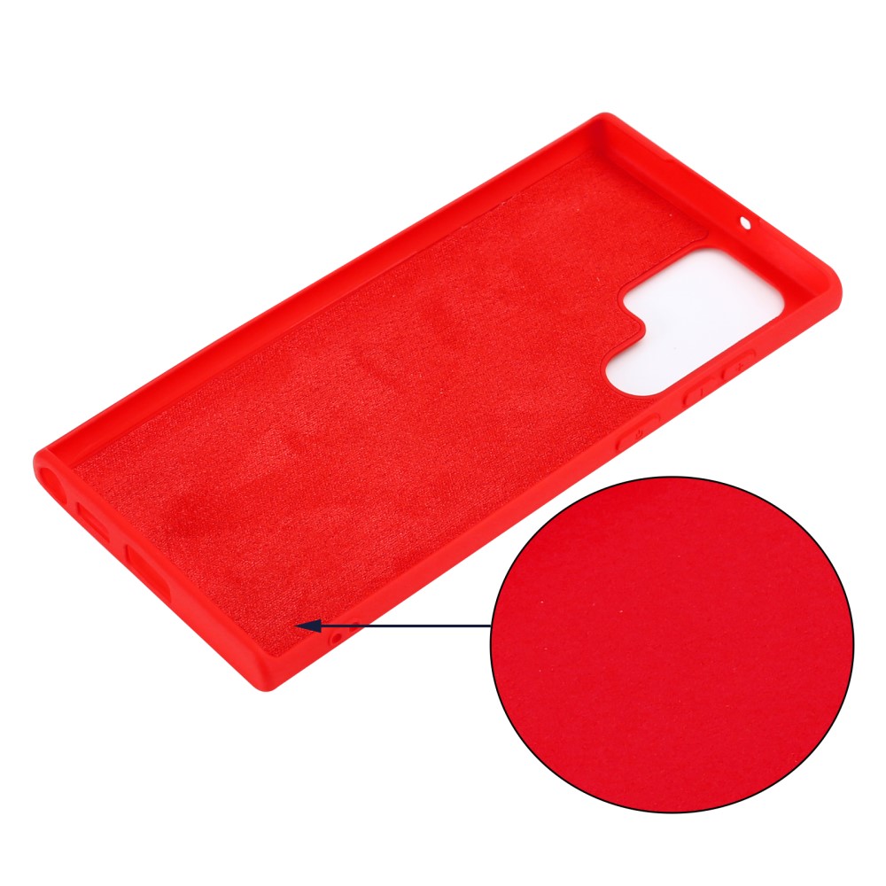  Samsung Galaxy S22 Ultra Skal Liquid Silikon Snodd Röd