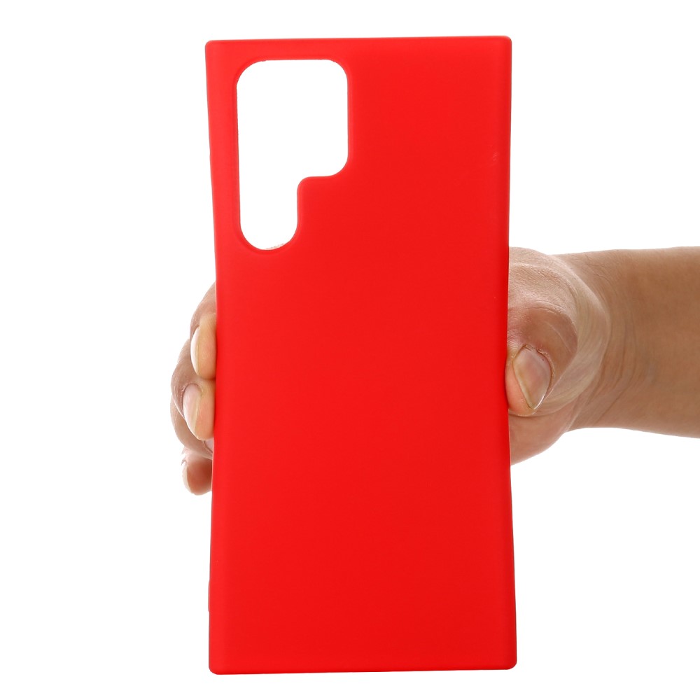  Samsung Galaxy S22 Ultra Skal Liquid Silikon Snodd Röd