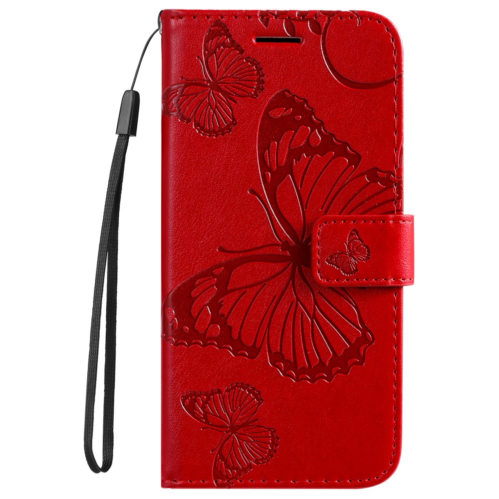  Samsung Galaxy S22 Ultra Fodral Tryck Butterfly Röd