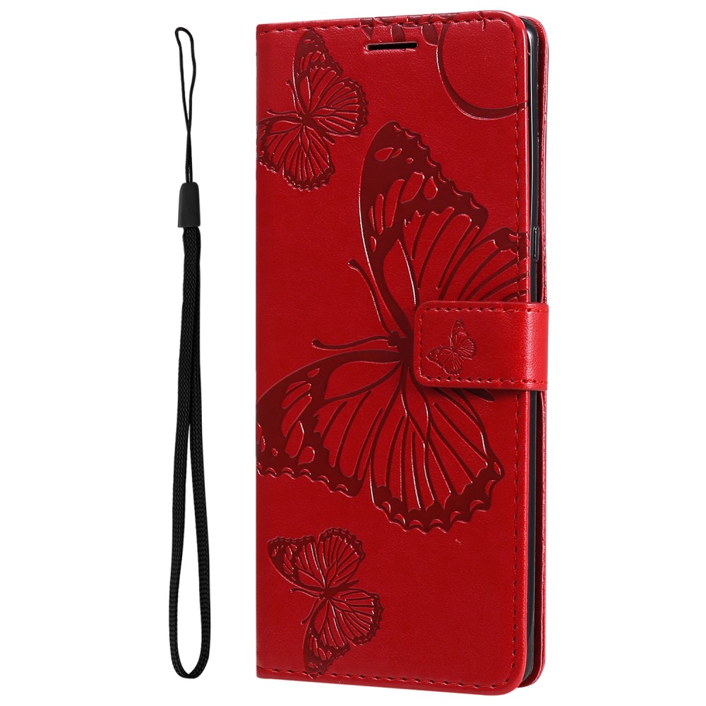  Samsung Galaxy S22 Ultra Fodral Tryck Butterfly Röd