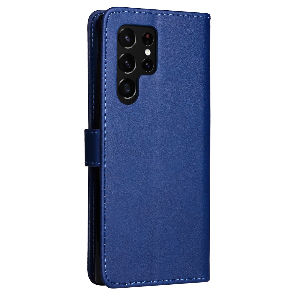  Samsung Galaxy S22 Ultra Fodral Läder Blå