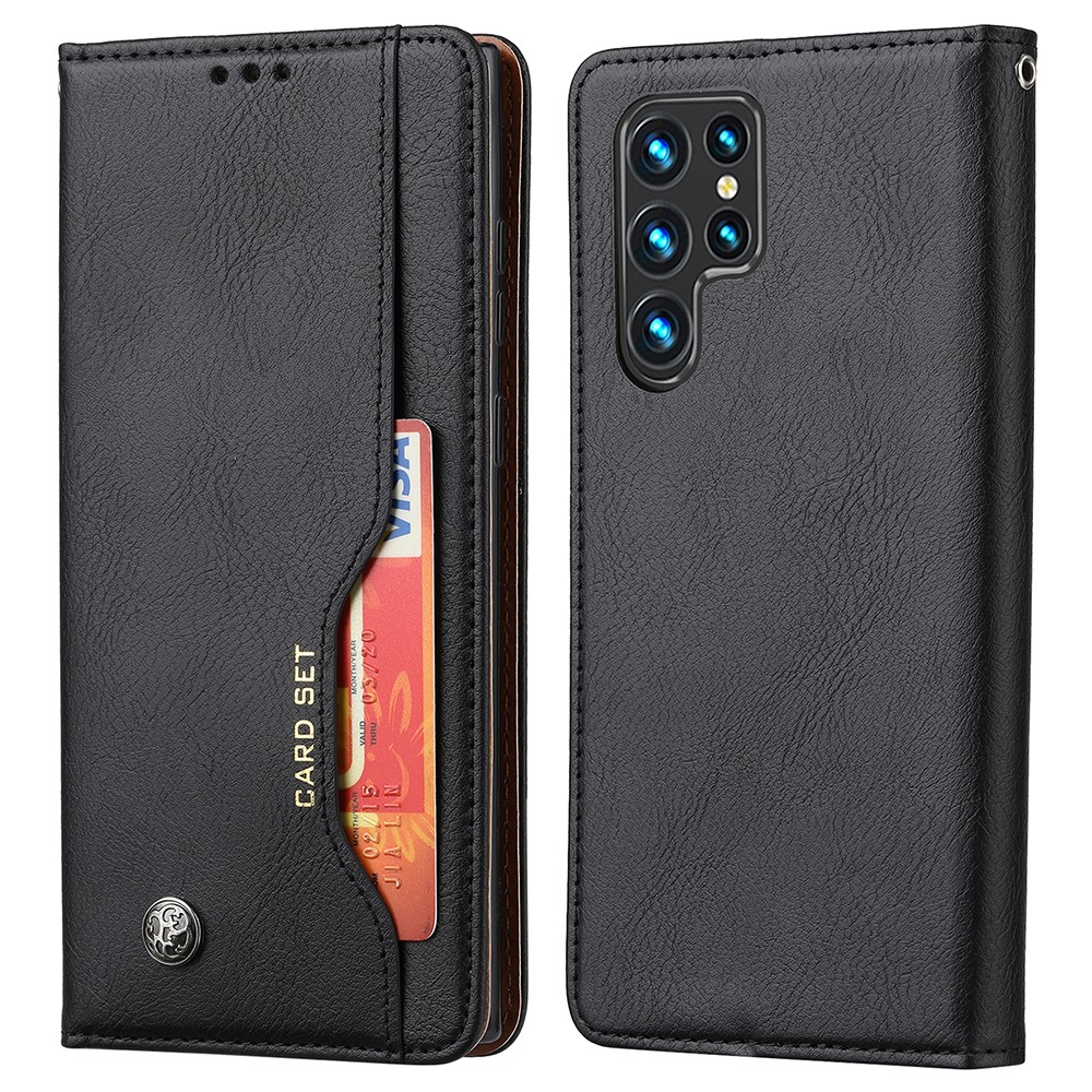  Samsung Galaxy S22 Ultra Fodral Flip Frontficka Svart