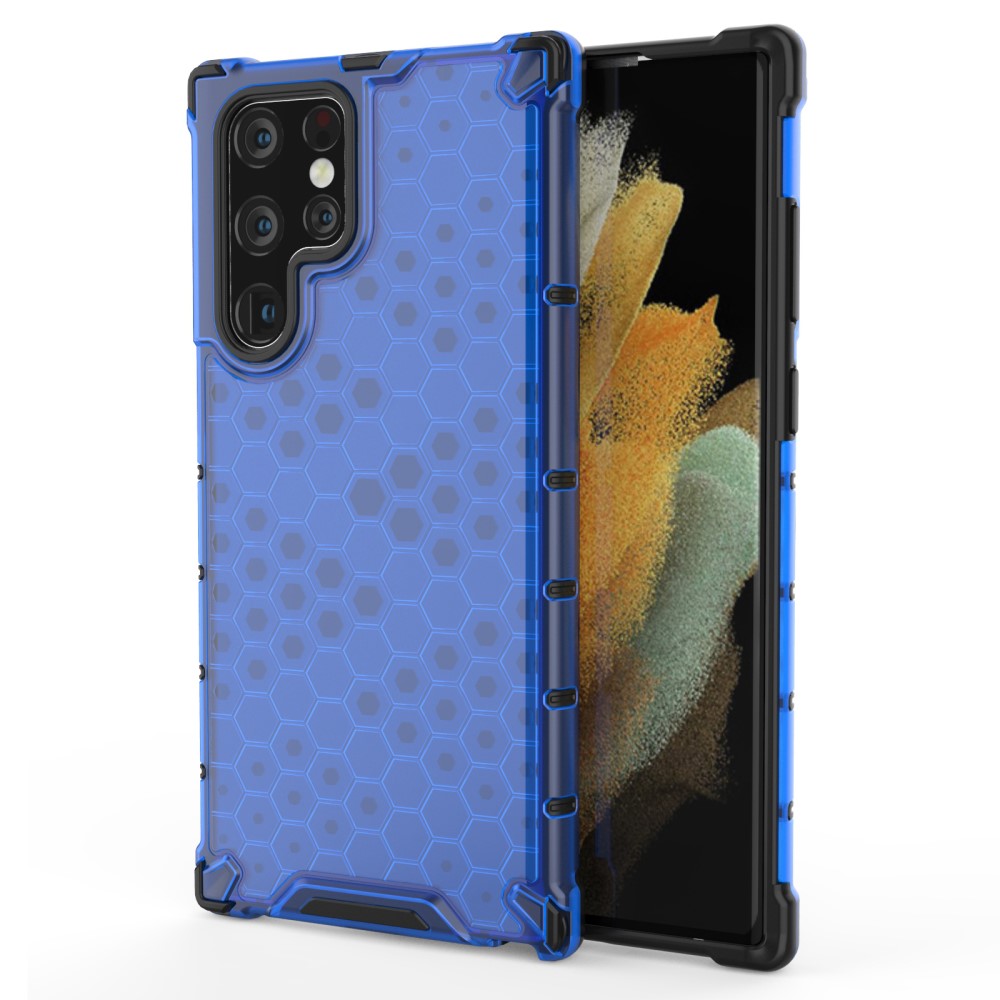  Samsung Galaxy S22 Ultra Skal Armor Honeycomb Blå