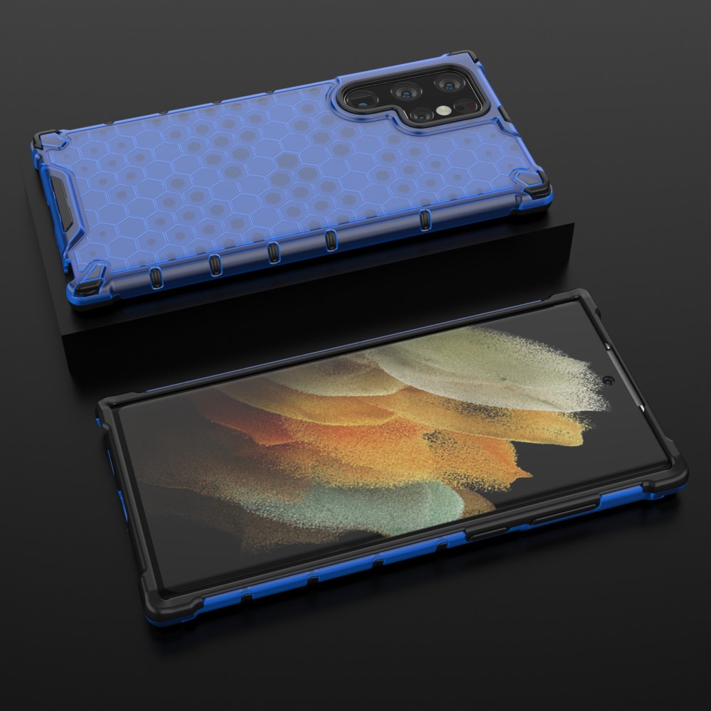  Samsung Galaxy S22 Ultra Skal Armor Honeycomb Blå