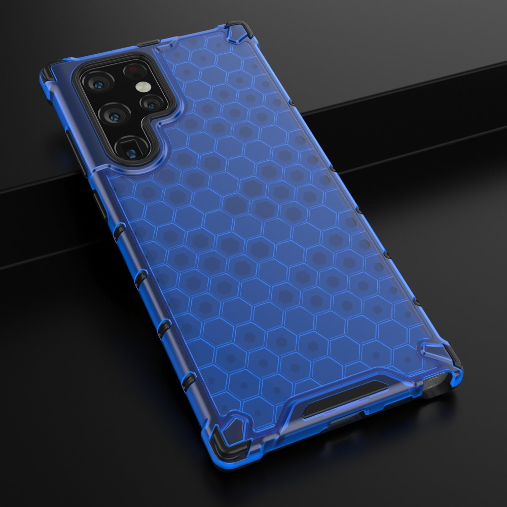  Samsung Galaxy S22 Ultra Skal Armor Honeycomb Blå