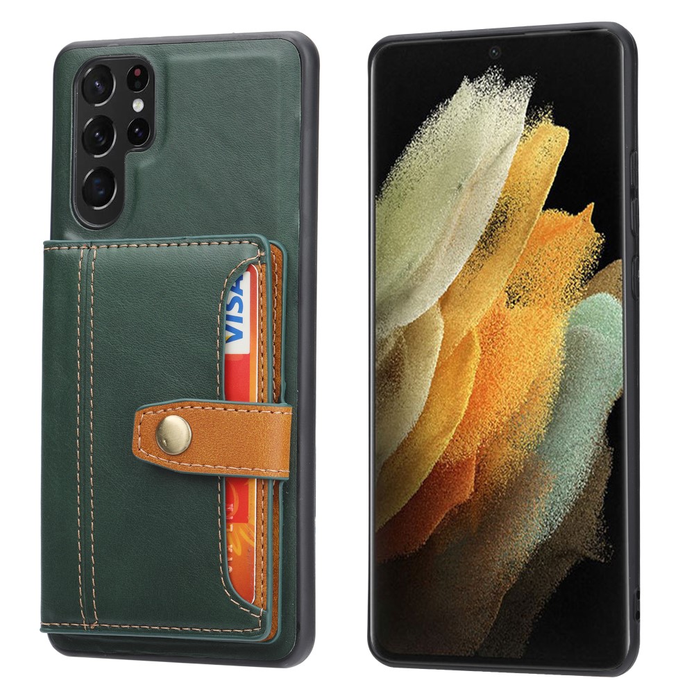  Samsung Galaxy S22 Ultra Skal Med Plånboksfunktion Grön