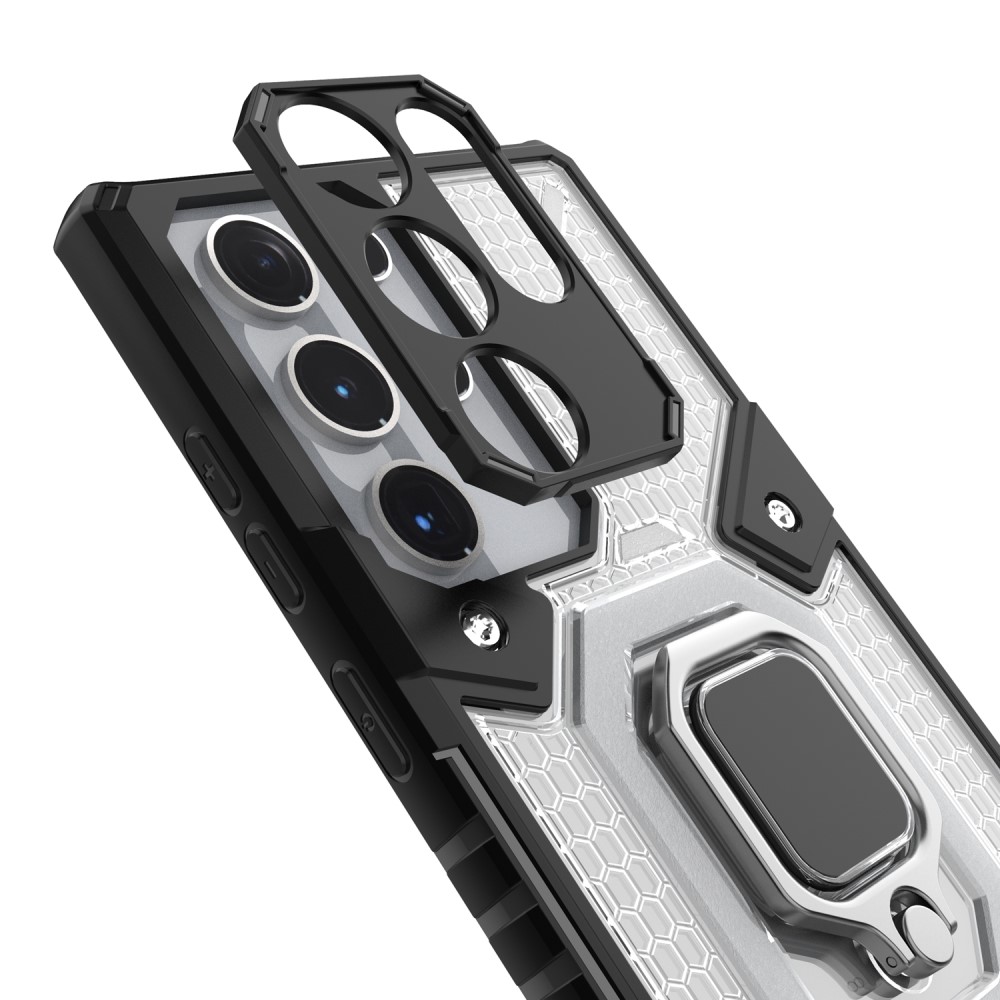  Samsung Galaxy S22 Ultra Skal Hybrid Armor Ring Blå