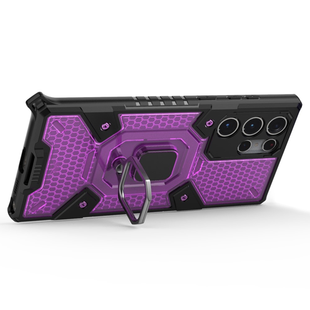  Samsung Galaxy S22 Ultra Skal Hybrid Armor Ring Lila