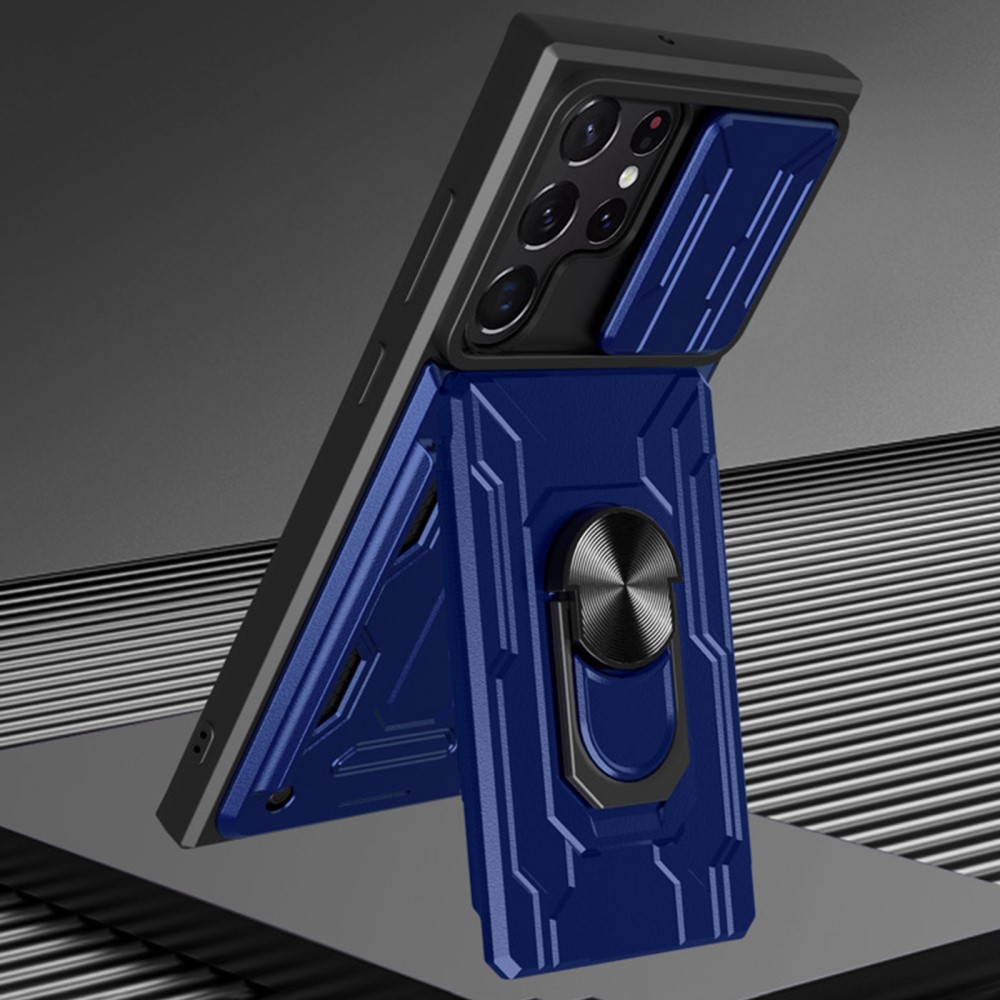  Samsung Galaxy S22 Ultra Skal Hybrid Armor Ring Roséguld