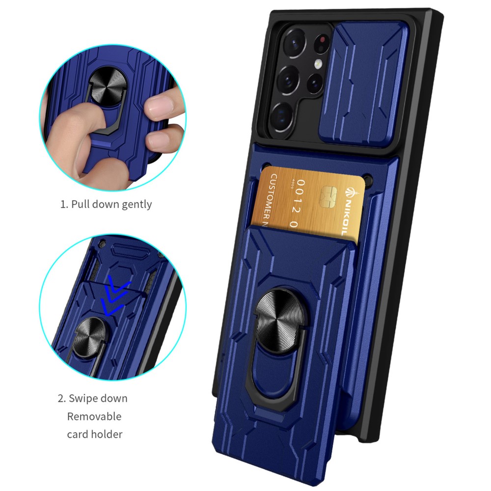  Samsung Galaxy S22 Ultra Skal Hybrid Armor Ring Roséguld
