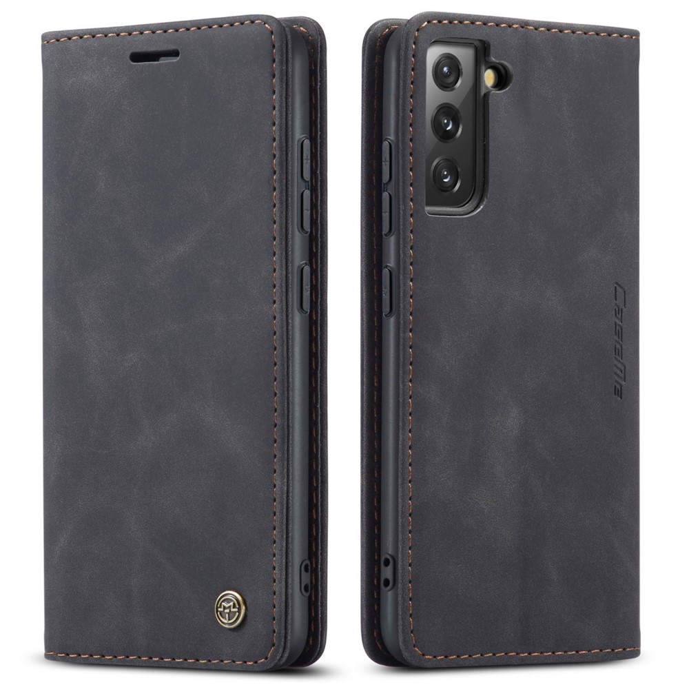 CASEME CASEME Samsung Galaxy S22 Plus Fodral Retro Läder Svart