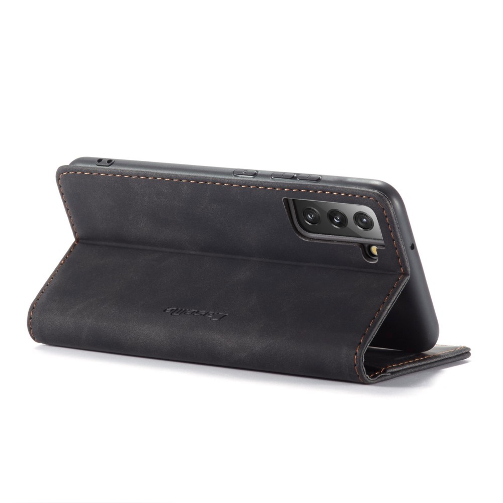CASEME CASEME Samsung Galaxy S22 Plus Fodral Retro Läder Svart