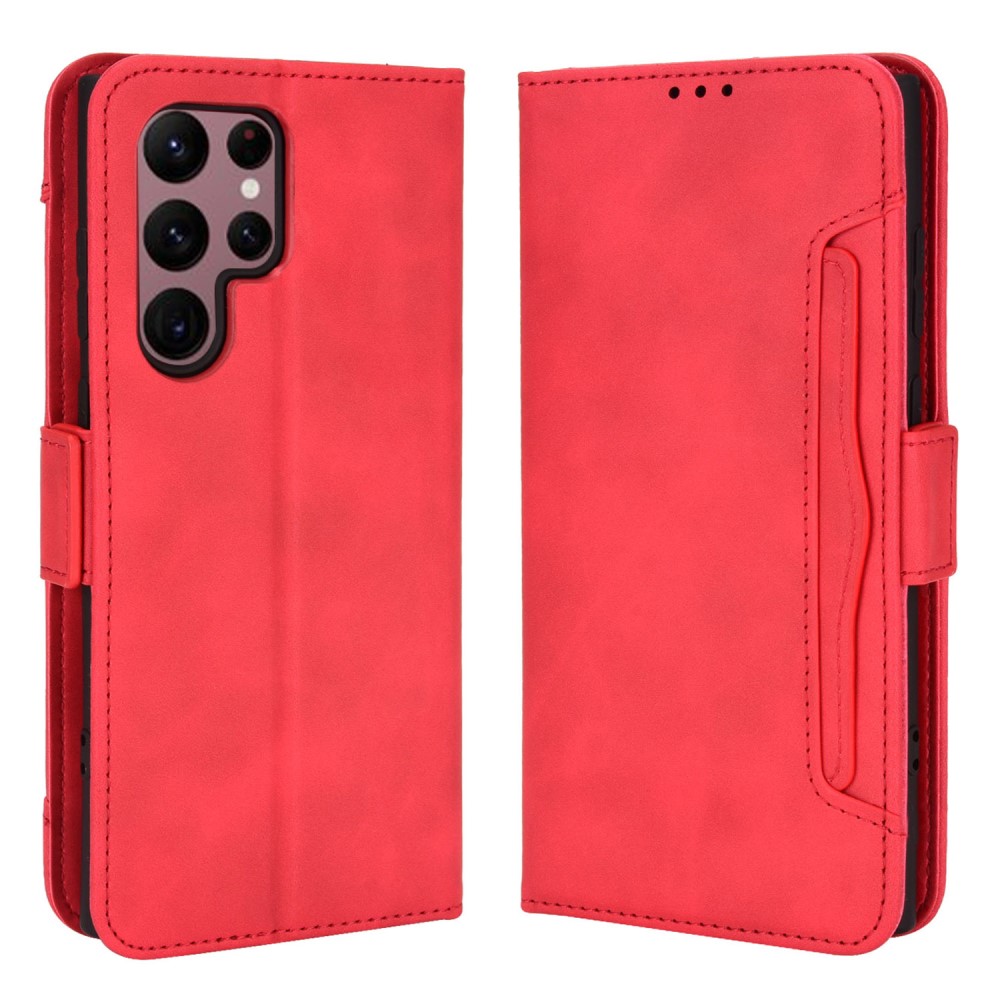  Samsung Galaxy S22 Ultra Fodral Avtagbart Kortfodral Röd