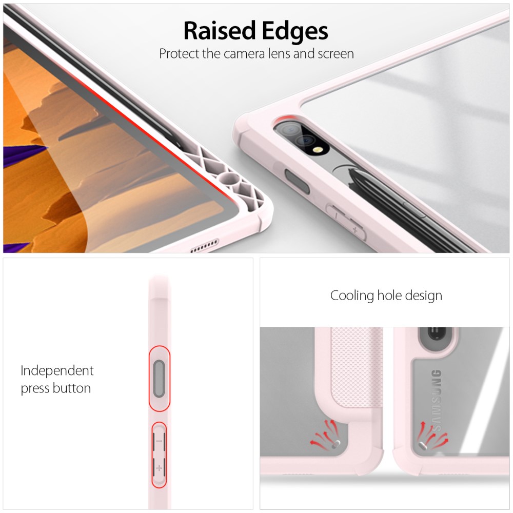 DUX DUCIS DUX DUCIS Samsung Galaxy Tab S7 / Tab S8 Fodral TOBY Pennhållare Rosa
