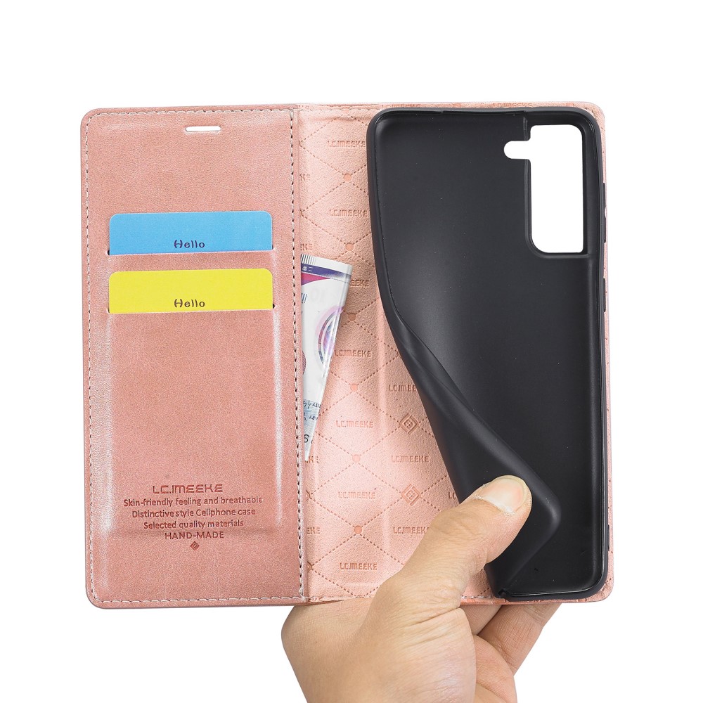 LC.IMEEKE LC.IMEEKE Samsung Galaxy S22 Plus Fodral Flip Läder Rosa