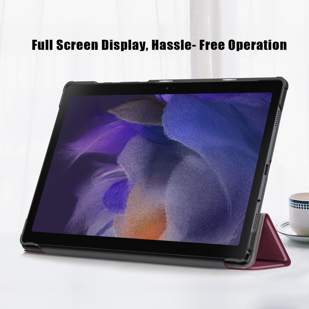  Samsung Galaxy Tab A8 10.5 (2021) Fodral Premium Tri-Fold Vinröd