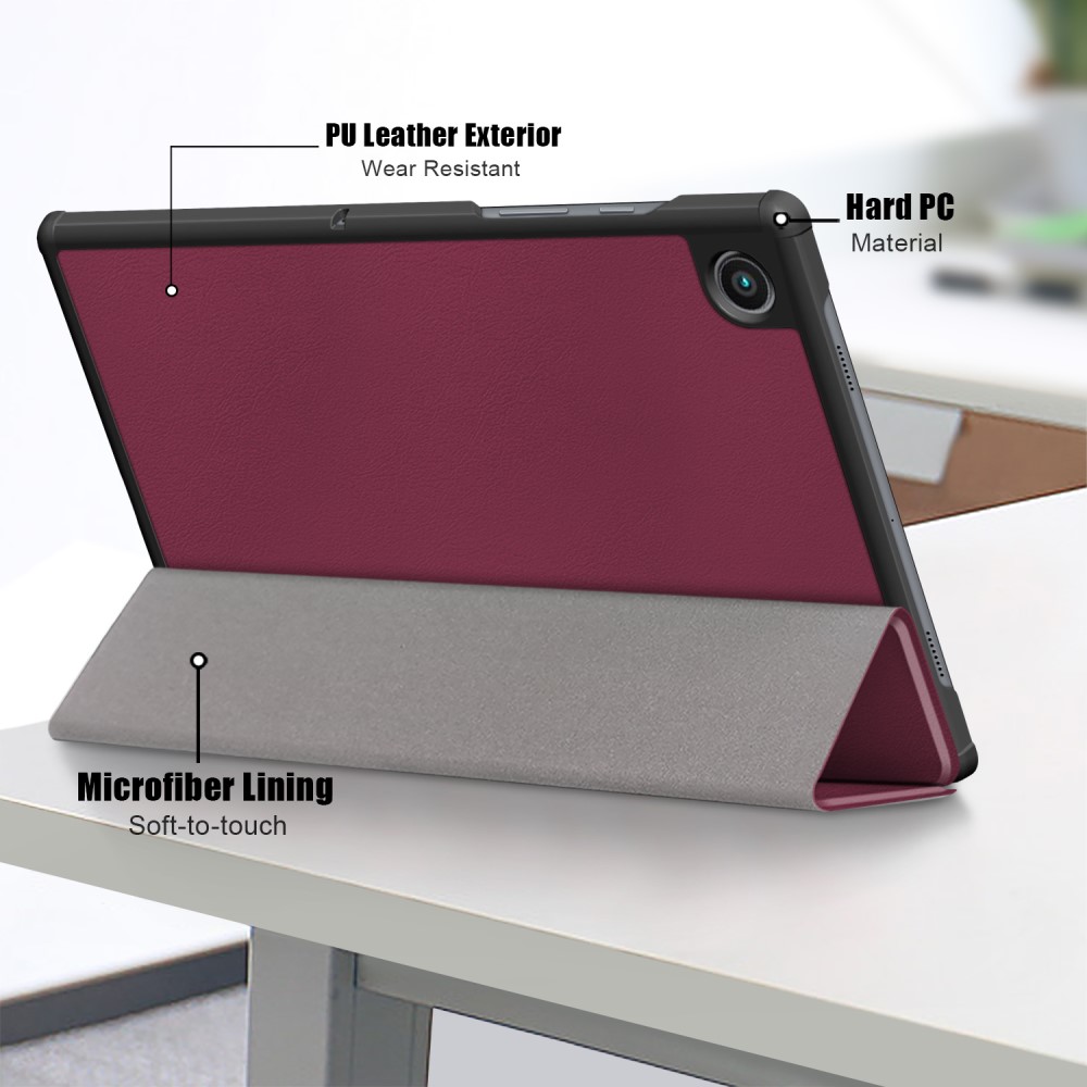  Samsung Galaxy Tab A8 10.5 (2021) Fodral Premium Tri-Fold Vinröd