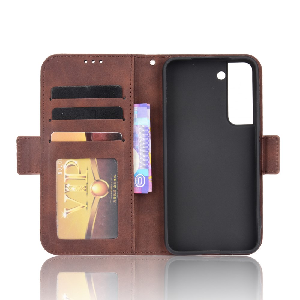  Samsung Galaxy S22 Plus Fodral Avtagbart Kortfodral Brun