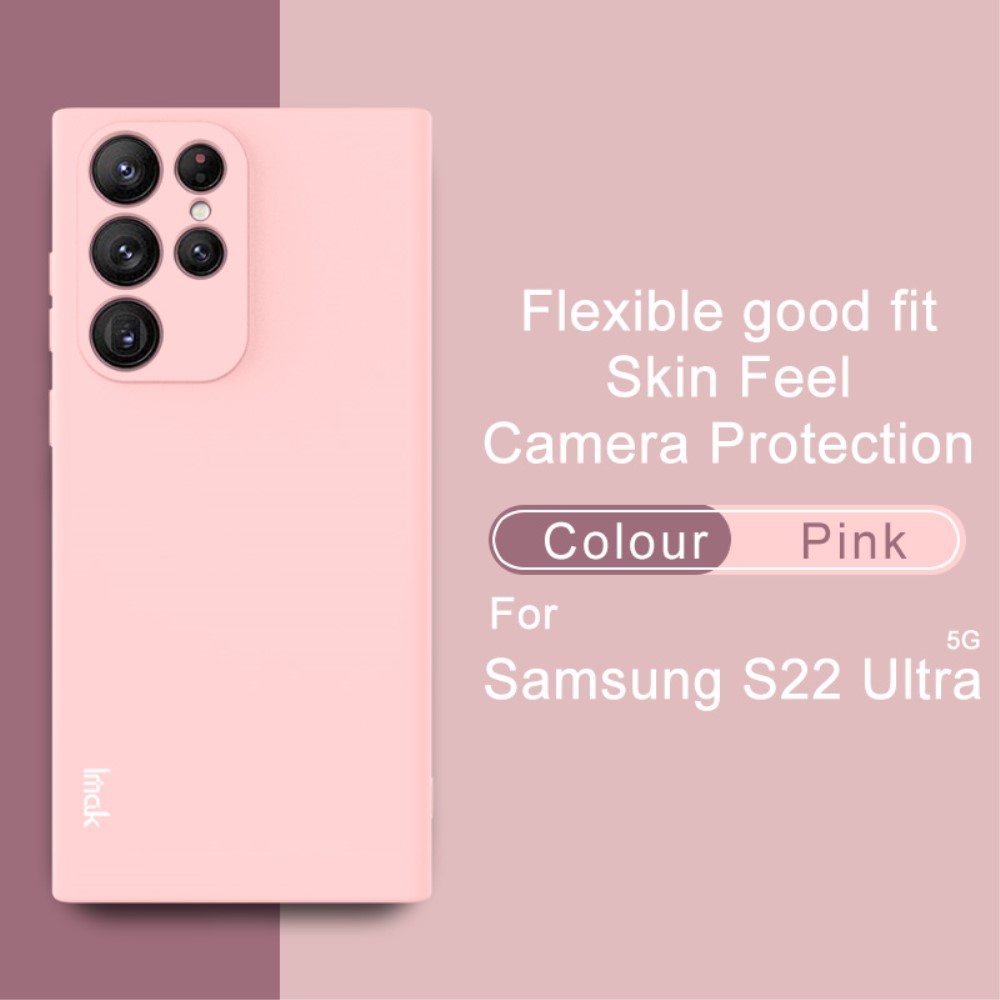 IMAK IMAK Samsung Galaxy S22 Ultra Skal Skin Touch TPU Ljus Rosa