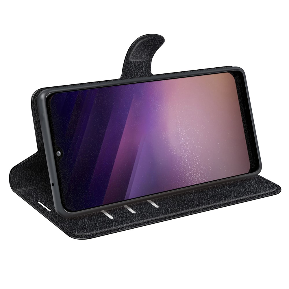  Samsung Galaxy A03 Fodral Litchi Läder Svart