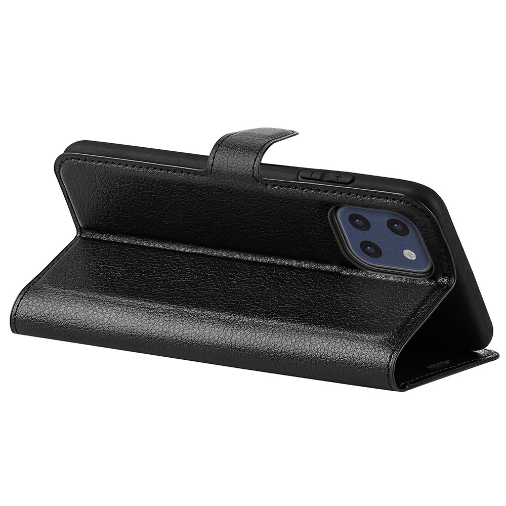  Samsung Galaxy A03 Fodral Litchi Läder Svart