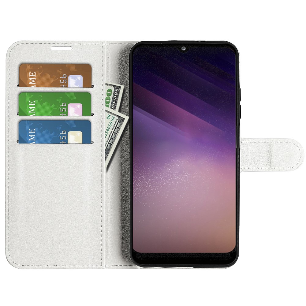  Samsung Galaxy A03 Fodral Litchi Läder Vit