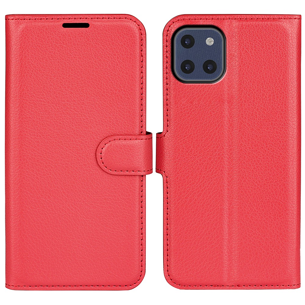  Samsung Galaxy A03 Fodral Litchi Läder Röd