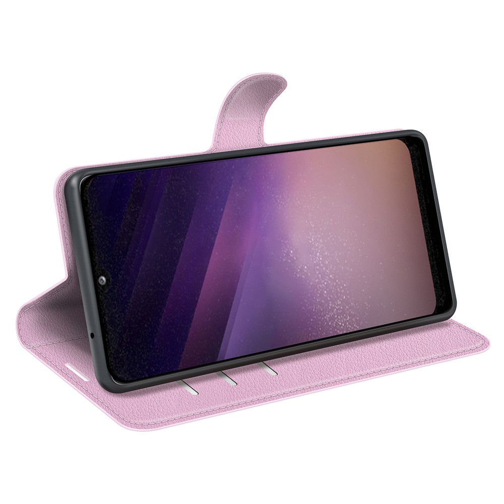  Samsung Galaxy A03 Fodral Litchi Läder Ljus Rosa