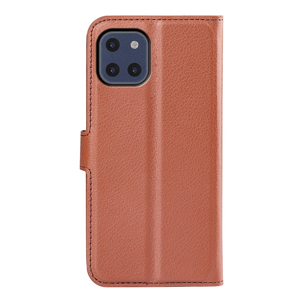 Samsung Galaxy A03 Fodral Litchi Läder Brun