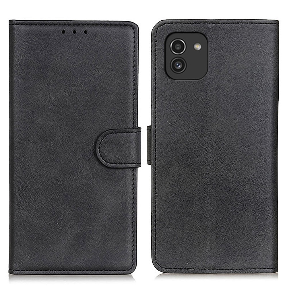  Samsung Galaxy A03 Fodral Solid Läder Svart